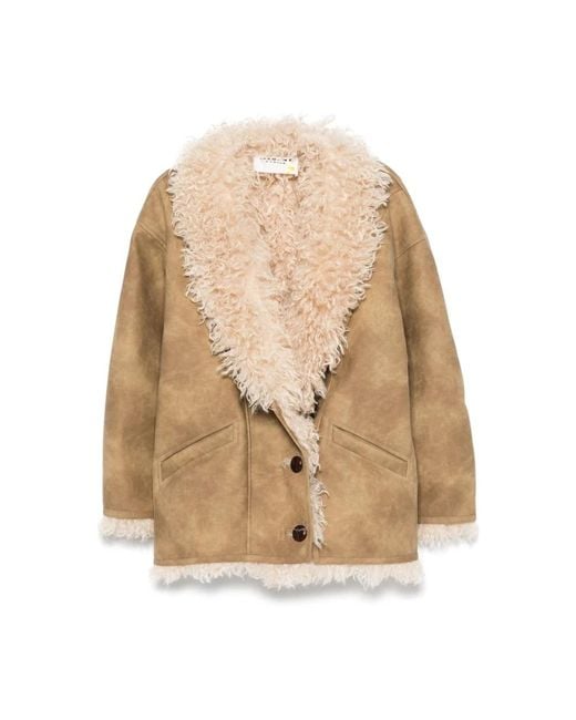 Isabel Marant Faux Fur & Shearling Jackets in het Natural