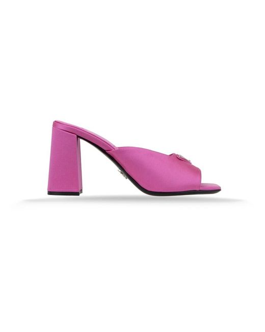 Prada Pink Heeled Mules