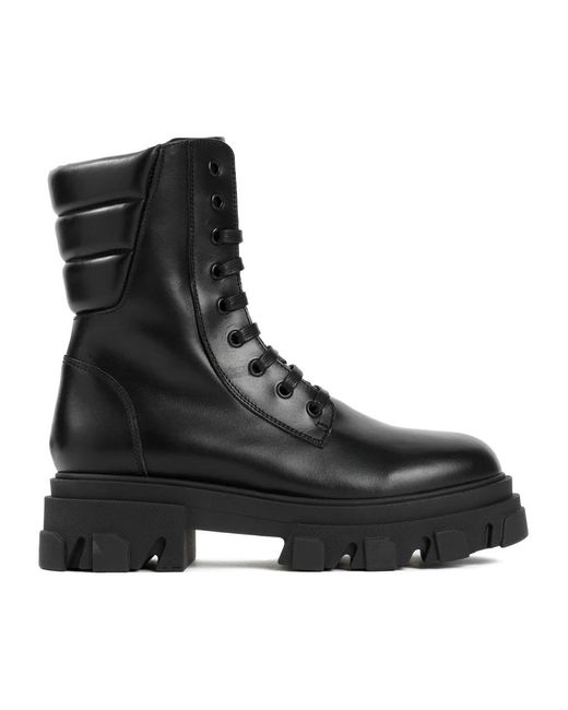 Gia Borghini Black Lace-Up Boots