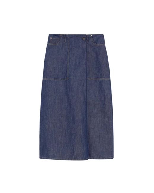 Max Mara Blue Denim Skirts
