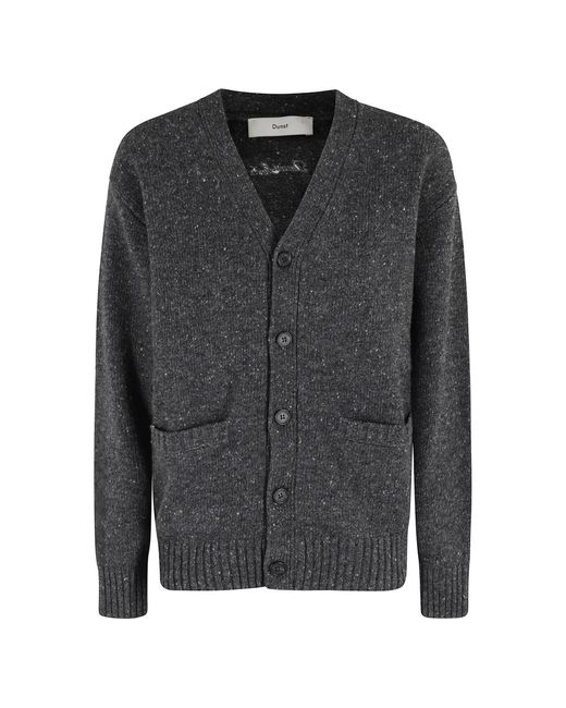 DUNST Black Anthrazitgrauer V-Ausschnitt Strick-Cardigan
