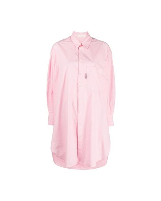 Palm Angels Pink Shirt Dresses