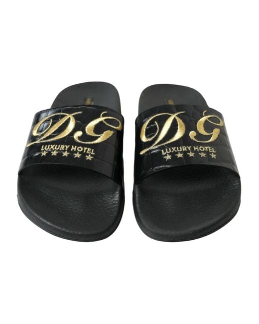 Dolce & Gabbana Black Sliders