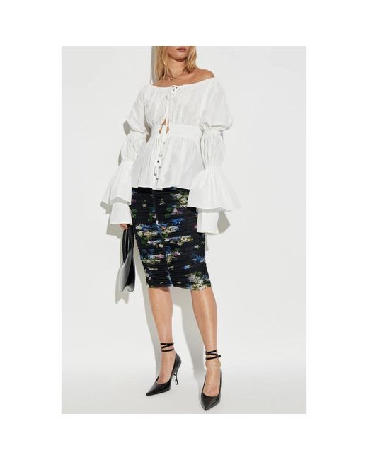 Blumarine Top Met Ruches in het White