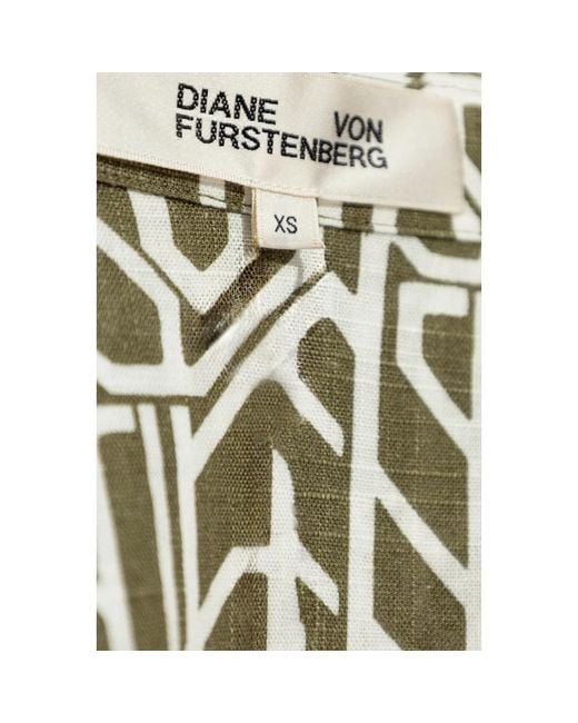 Diane von Furstenberg Green Gemustertes hemd von