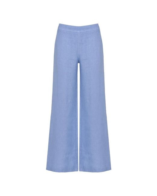 120% Lino Blue Wide Trousers