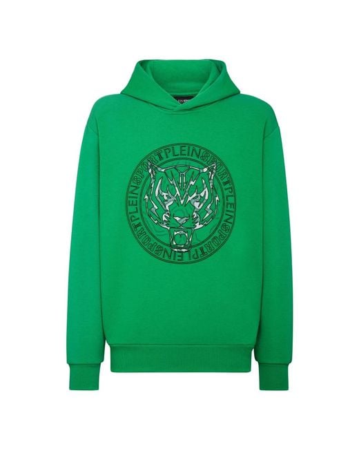 Philipp Plein Hoodie Sweatshirt Tiger in Green für Herren