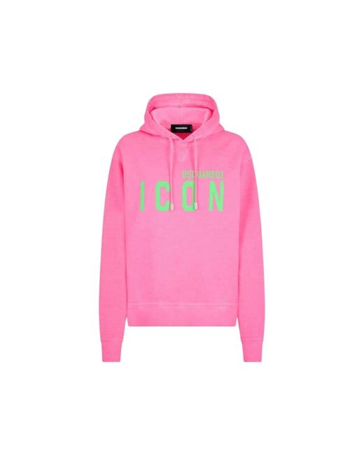 DSquared² Pink Neongrüner hoodie ikonischer cool fit
