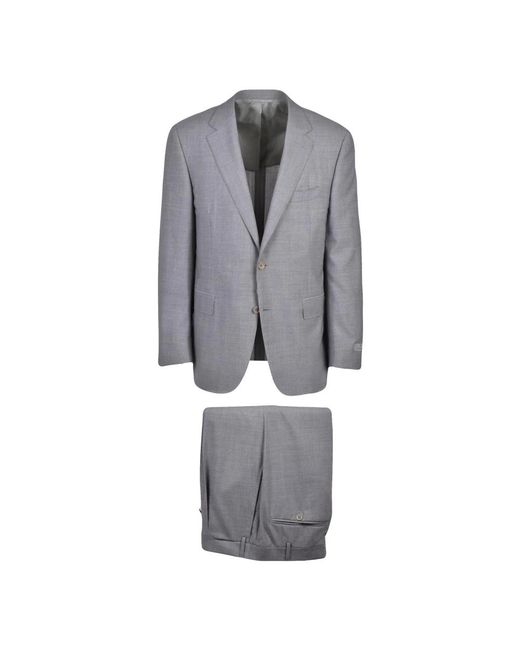 Canali Gray Single Breasted Suits for men
