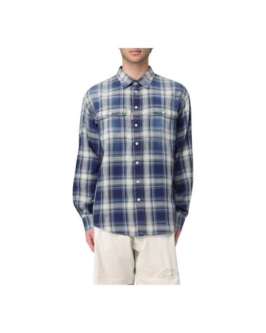 DSquared² Klassisches Button-Up Shirt Mit Logodetail in Blue für Herren