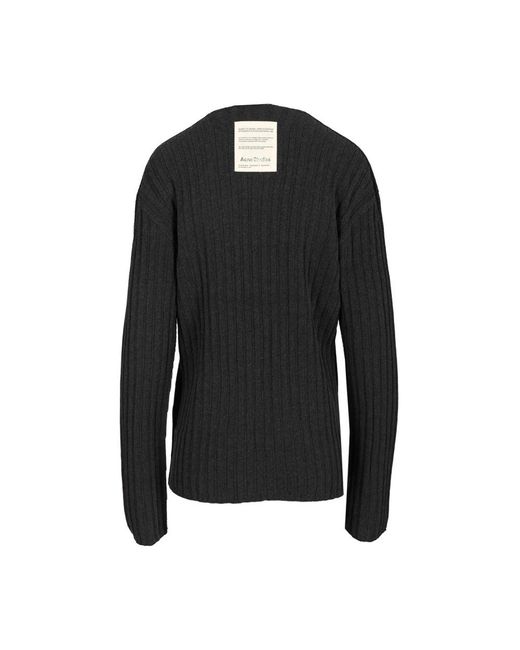 Acne Black Round-Neck Knitwear