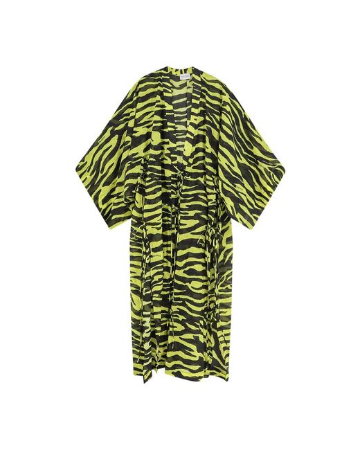 The Attico Green Tiger Print Maxi Kaftan Dress