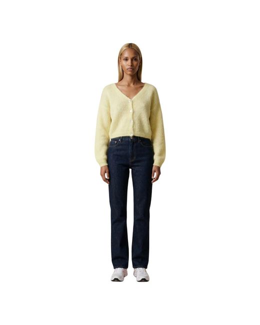 American Dreams Truien & Vesten ,Geel ,Wol Cornelia Cropped Cardigan in het Yellow