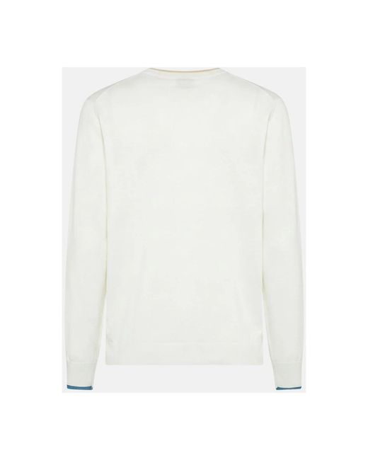 Sun 68 Sweater Neck Double Rib L/S in het White voor heren