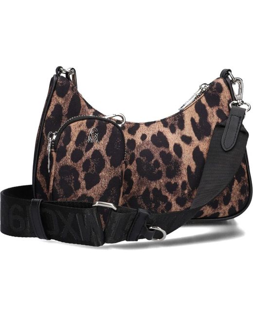 Steve Madden Black Braune Schultertasche Mit Panther-Print