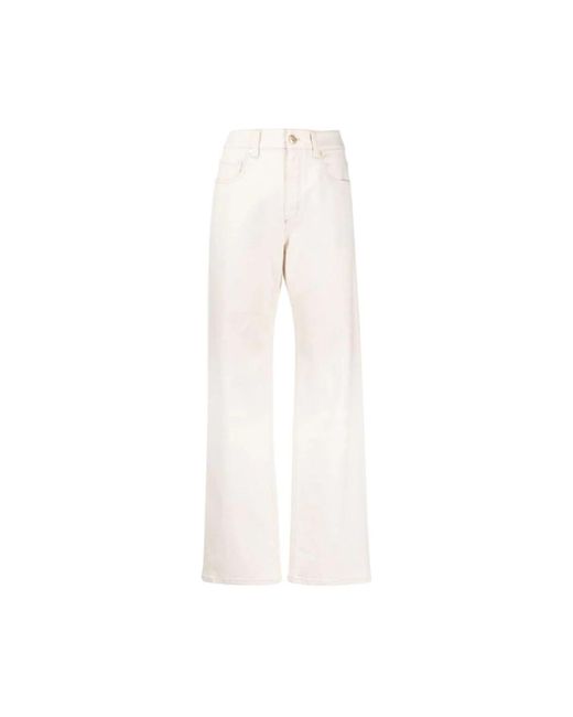 Brunello Cucinelli White Wide Jeans