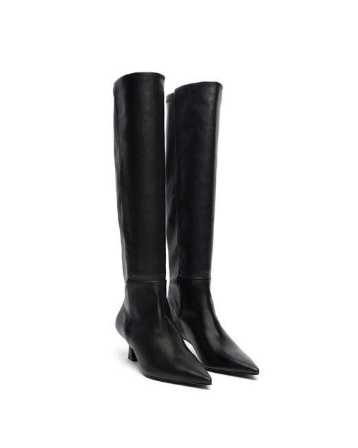 Stuart Weitzman Schoenen ,Zwart ,Leer 5050 Vinnie Boot 50 in het Black