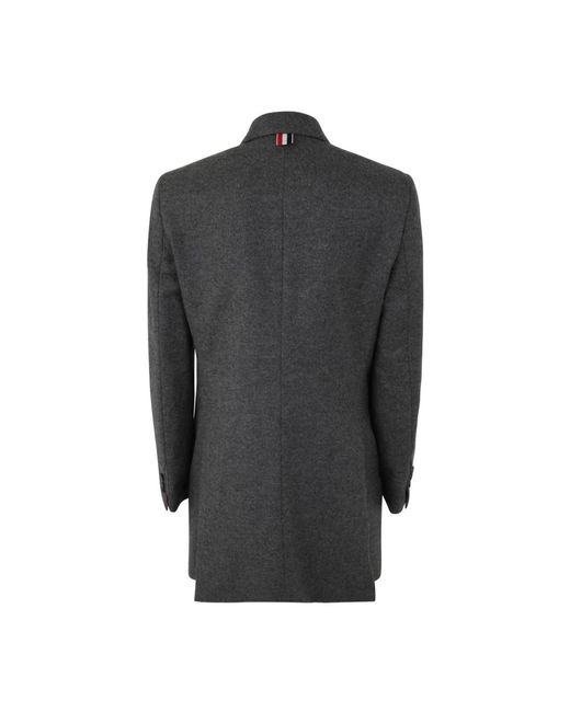 Thom Browne Gray Double-Breasted Coats