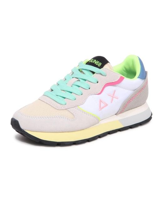 Sun 68 White Sneakers