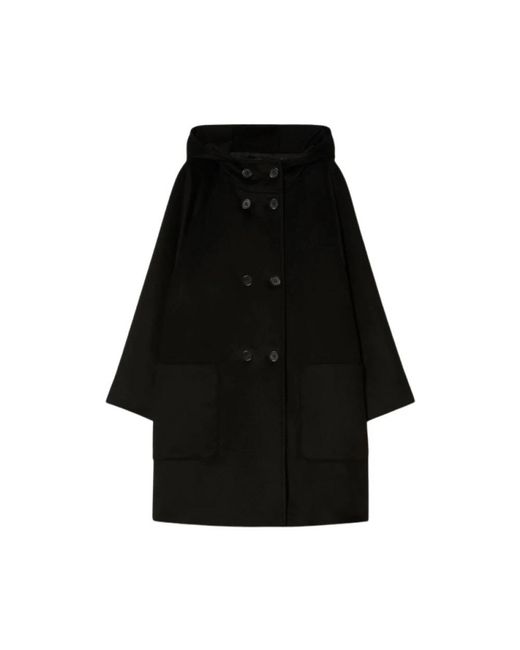 Marina Rinaldi Black Double-Breasted Coats