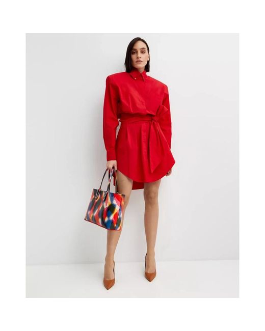 Alexandre Vauthier Red Shirt Dresses