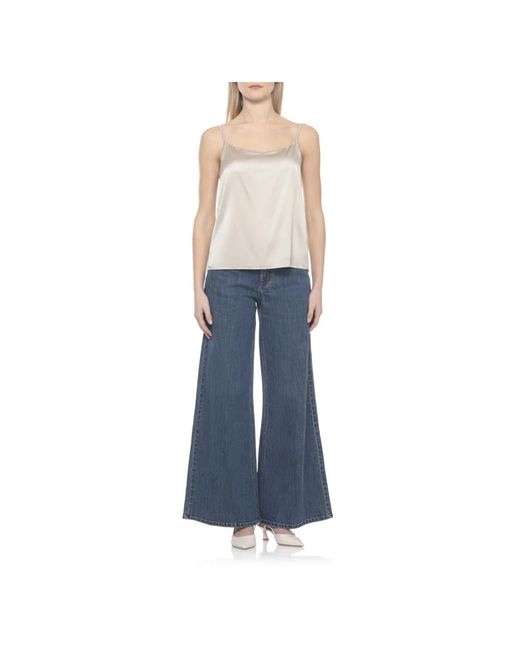 Panicale Brown Sleeveless Tops