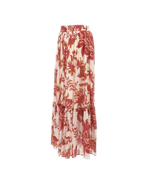 Etro Rokken ,Veelkleurig ,Katoen Maxi Rok in het Red