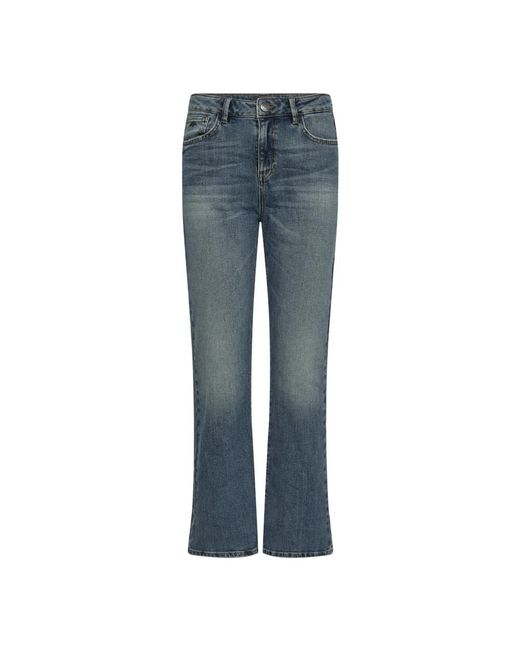 Mos Mosh Jeans ,Blauw ,Katoen Vintage Wash Flare Jeans Blauw in het Blue