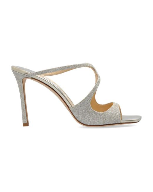 Jimmy Choo Metallic Hohe pantoffeln anise
