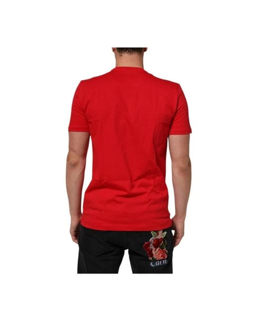 Dolce & Gabbana Red T-Shirts for men