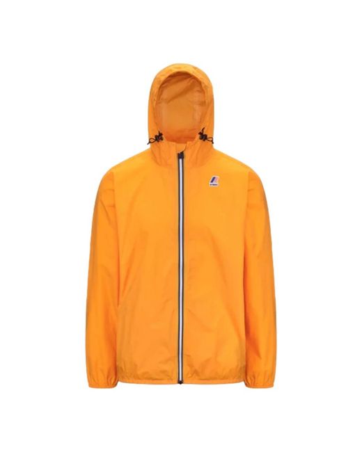 K-Way Jassen ,Oranje ,Nylon Le Vrai 4.0 Claude Jacket in het Orange voor heren