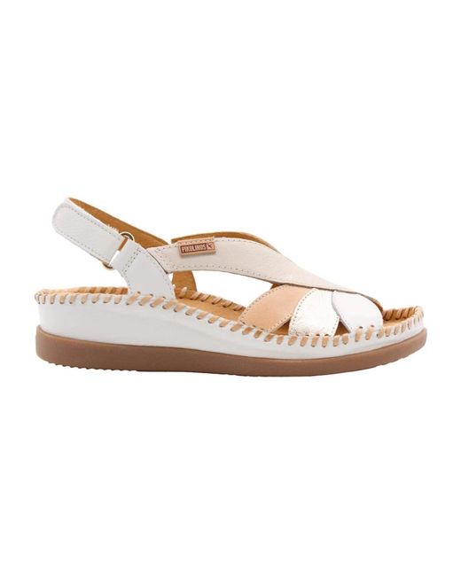 Pikolinos White Flat Sandals