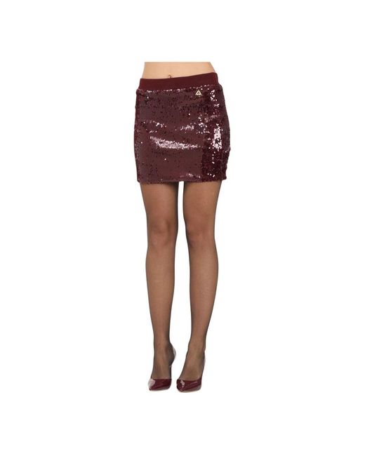 Akep Sequin Korte Rok in het Red