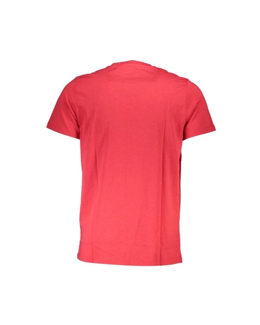 Roberto Cavalli Tops ,Rood ,Katoen Rode Katoenen T-Shirt Met Print Logo in het Pink voor heren