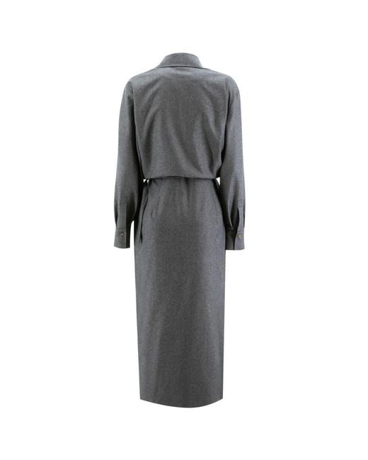 Wrap Dresses Brunello Cucinelli de color Gray