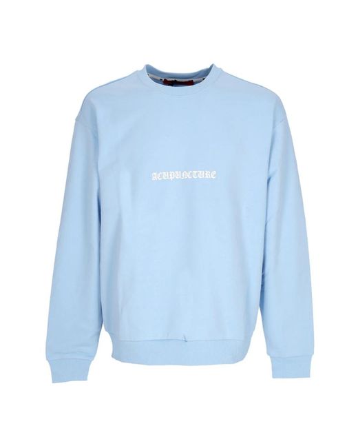 Acupuncture Hoodies & Sweatvesten ,Blauw ,Katoen Lichte Crewneck Sweater Baby Blauw in het Blue voor heren