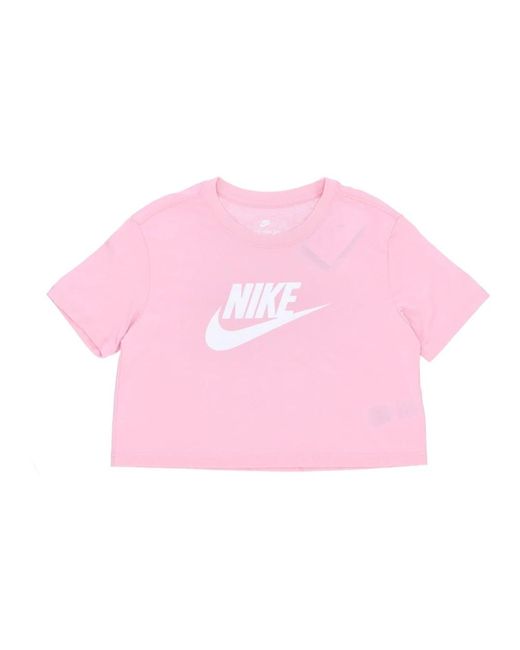 Nike Pink Crop icon t-shirt