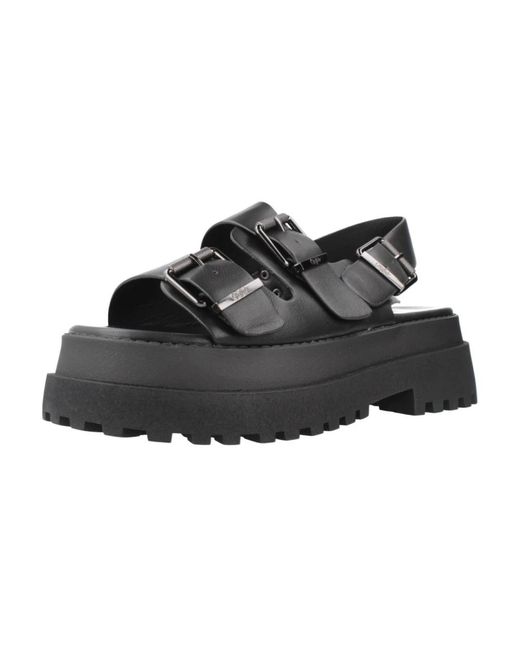 Buffalo Schoenen ,Zwart ,Leer Pluto Ari Sandalen in het Black