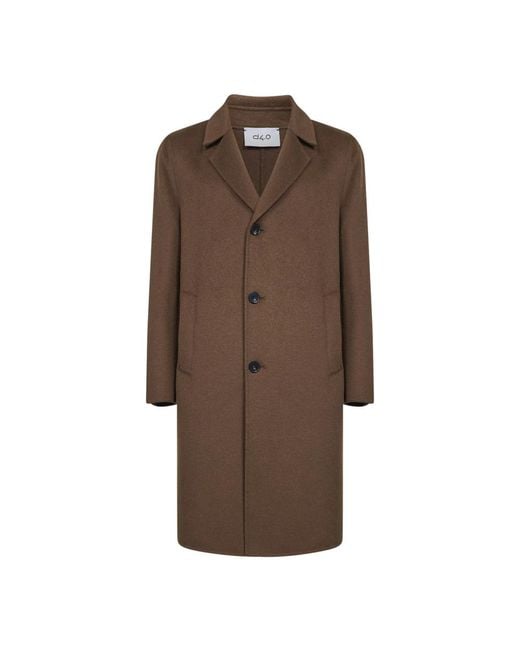 D4.0 Brown Single-Breasted Coats for men