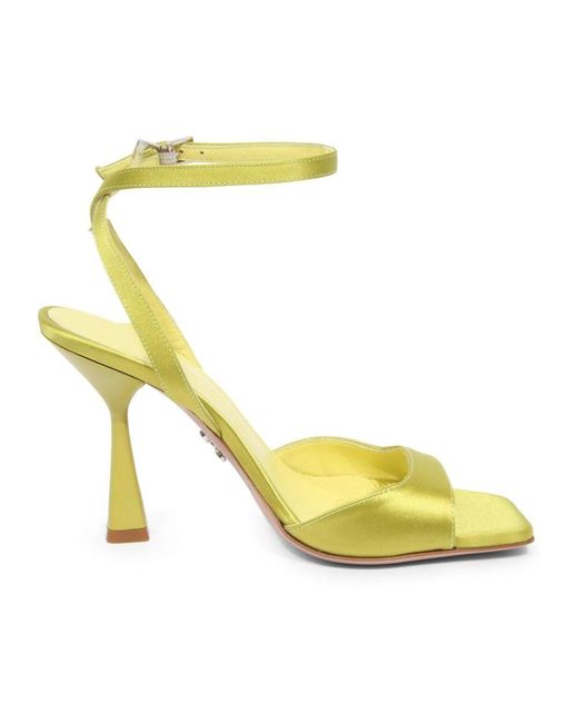 Sergio Levantesi Yellow Tania Raso Seta Cedar Sandal