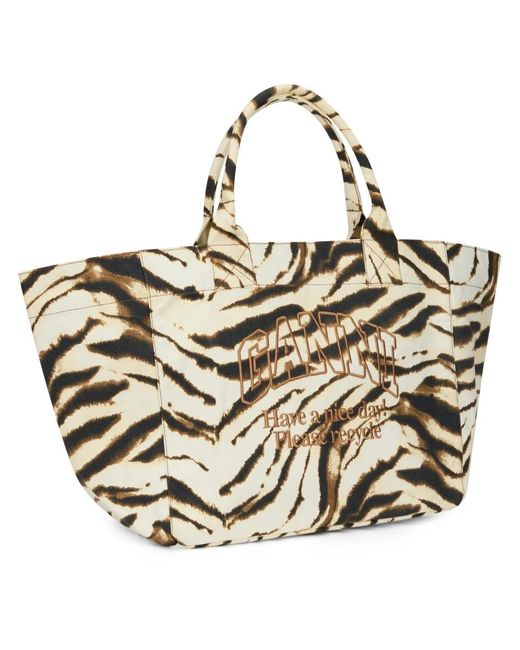 Ganni Metallic Shopping Bags