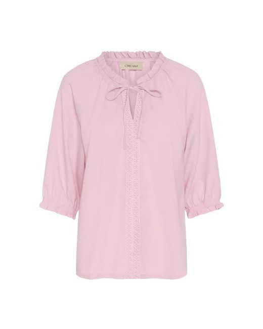 Cream Blouses &Amp; Hemden in het Pink