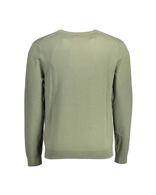 Round-Neck Knitwear di Napapijri in Green da Uomo