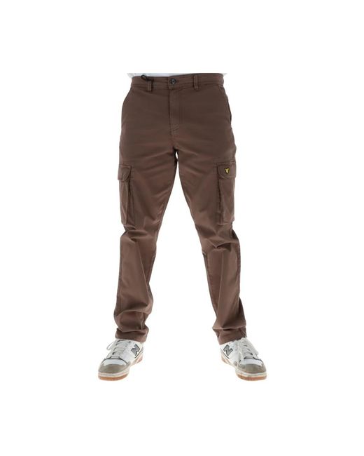 Lyle & Scott Brown Straight Trousers for men