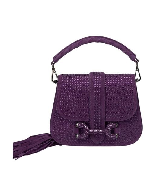 Alma En Pena. Purple Handtasche mit glitzer bedeckt
