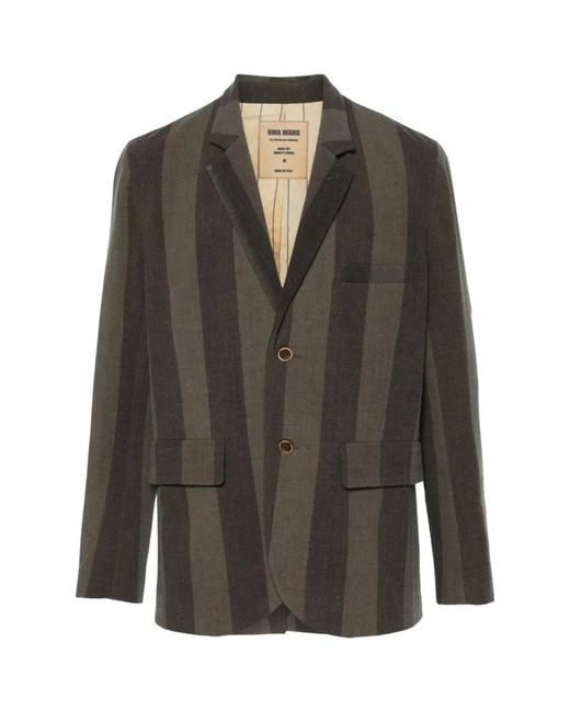 Uma Wang Jassen ,Veelkleurig ,Wol Taupe Wollen Blazer in het Green voor heren