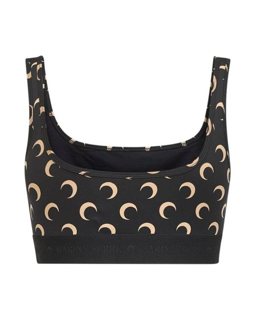 MARINE SERRE Black Sleeveless Tops