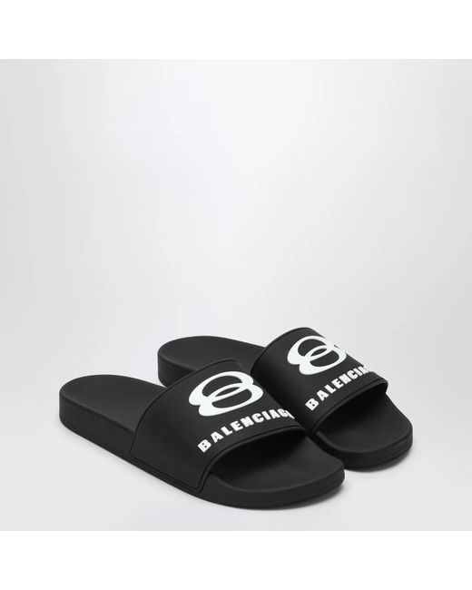 Balenciaga Black Sliders for men