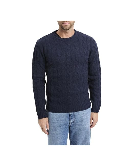 Daniele Fiesoli Blue Round-Neck Knitwear for men