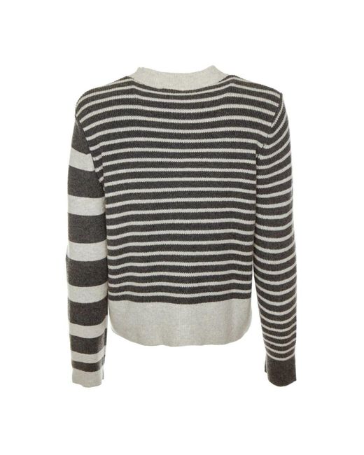 Baum und Pferdgarten Gray Asymmetrischer strickpullover mit streifen